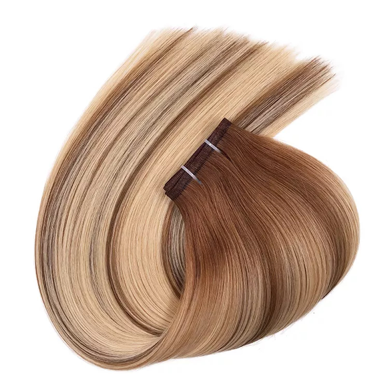 Top Quality European Cuticle Hair Customized Balayage Flat Weft Hair Extensions